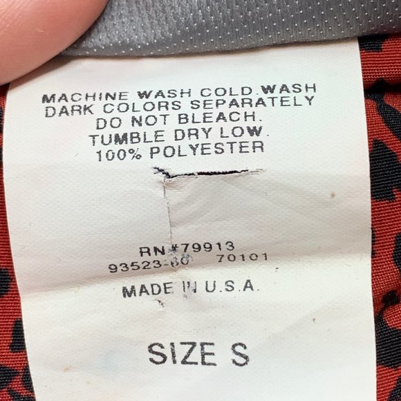 Motherhood Leopard‎ Button Down Blouse Red Black Small Long Sleeve Collared - Picture 7 of 13